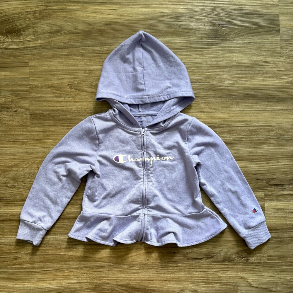 Champion Zip-Up Hoodie Jacket w/ Ruffle Hem